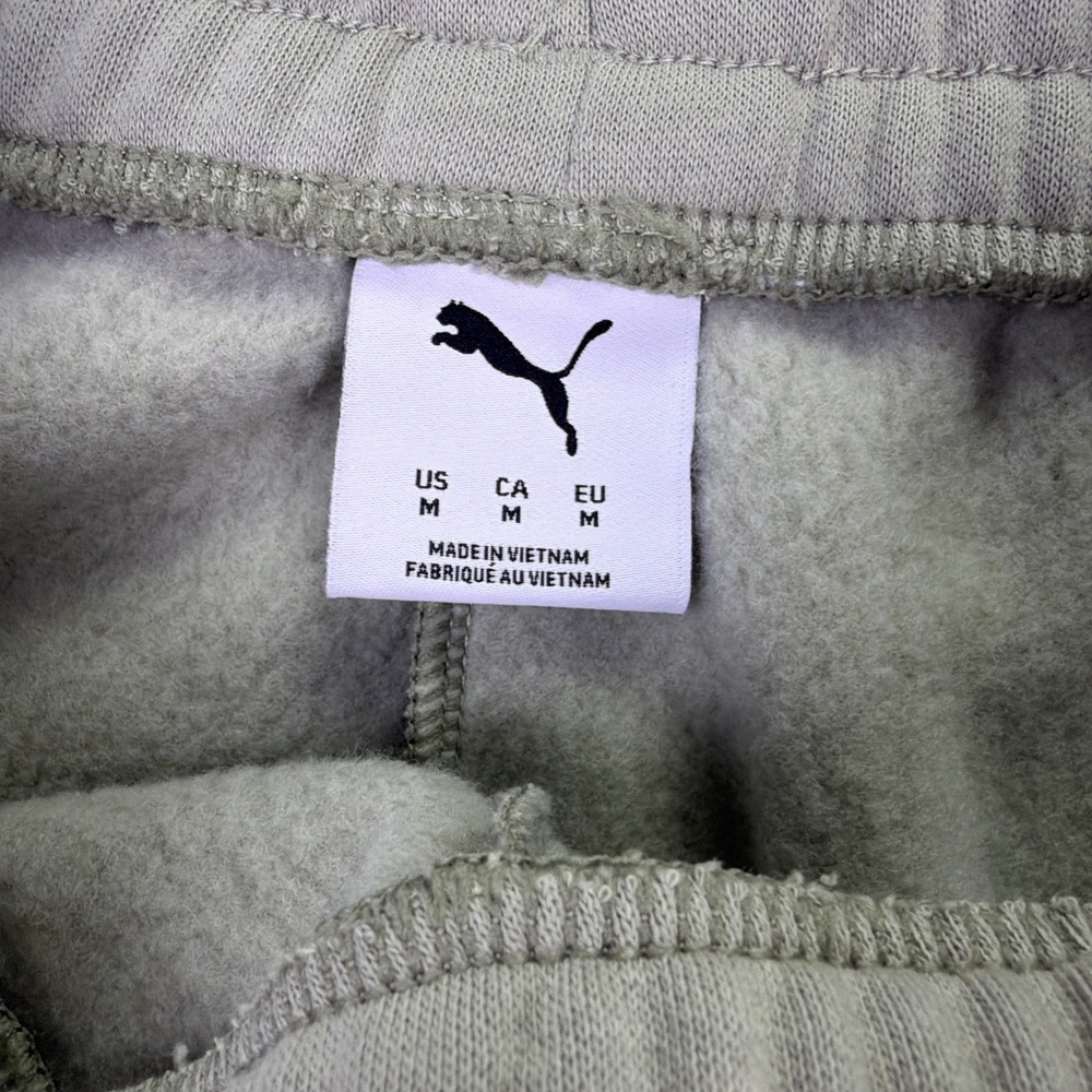 Puma Mens Medium Heavyweight Sage Green Shorts 9.5in‎ Inseam Pockets Drawstring - Picture 4 of 4